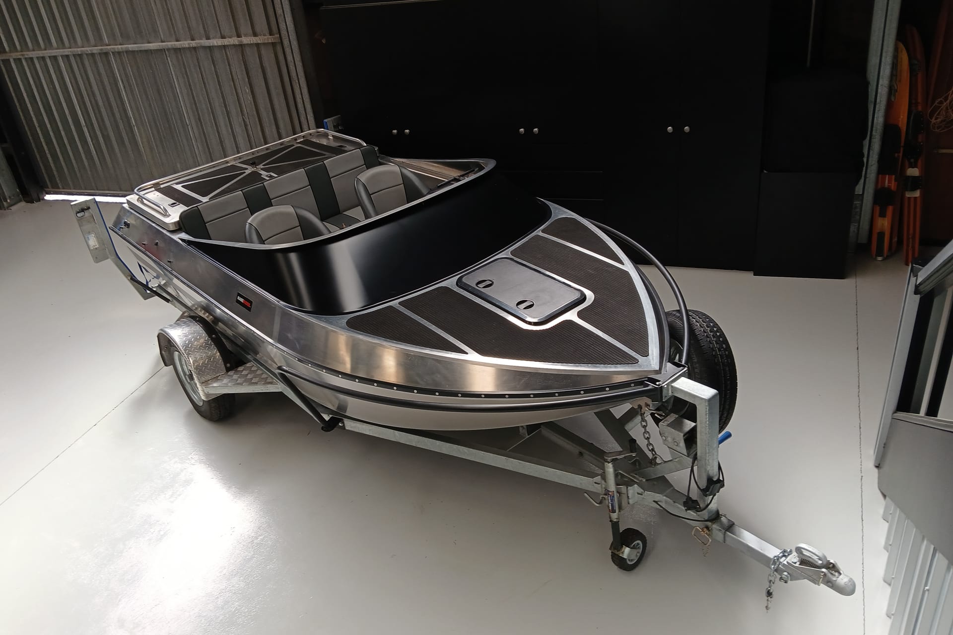 2023 Wattscraft on its trailer seen from above, road cover off